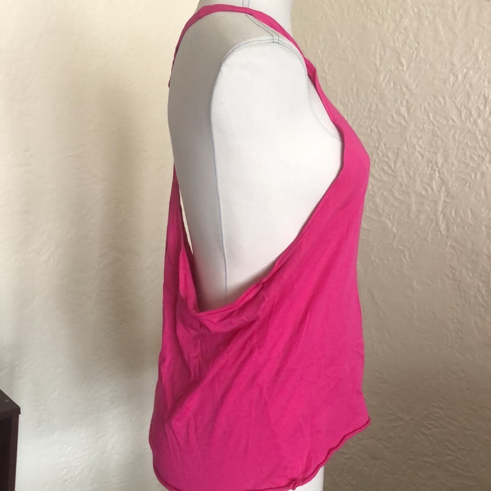 Splendid Pink Plunge Racerback Deep Arm Openings Tank Top - Picture 6 of 7